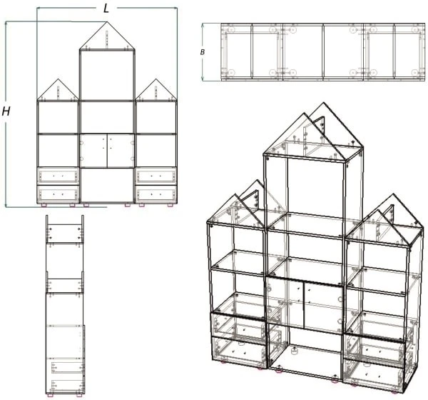 Children's wall Teremok (DST series)