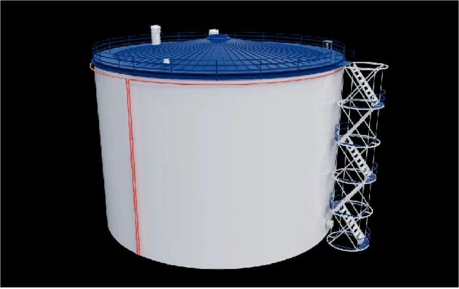 Vertical steel tank type RVS