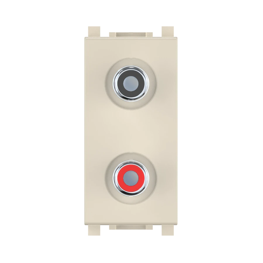 CADUCEUS ALING Experience flush-mounted audio socket 2xRCA, 1M, beige, art. 74281.9