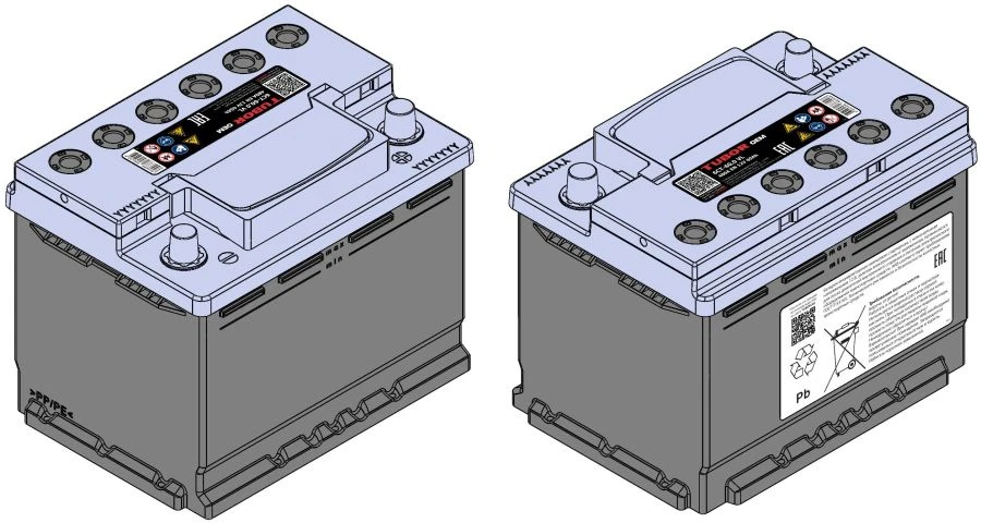 Rechargeable lead starter battery TUBOR OEM 6ST-60.0 VL