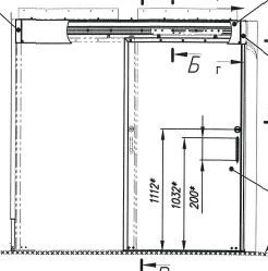 Installation of a toilet door, drawing. VO503.10.36.002