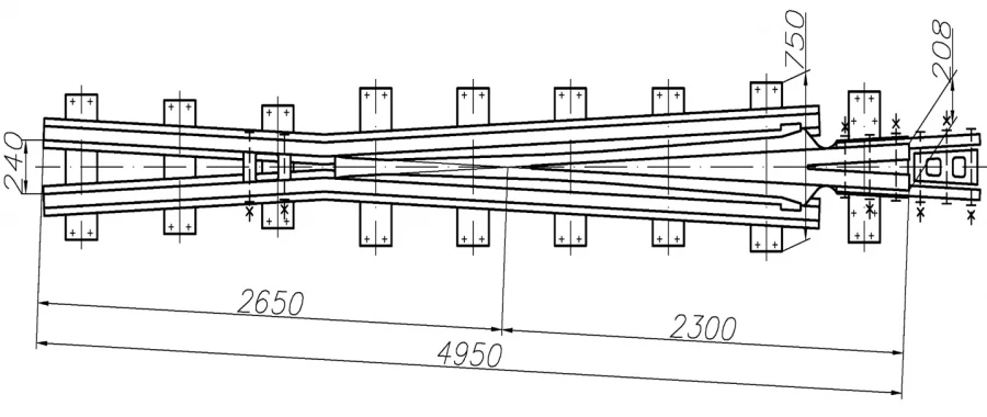 P50 type cross bracket of grade 1/11 project 2642.01.010/02; 2642.05.010