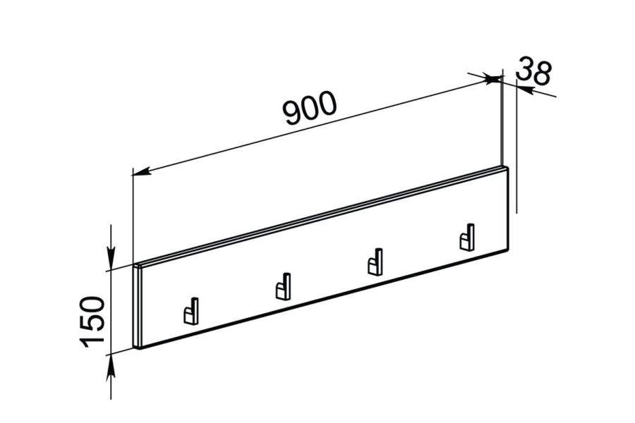 Panel with hooks