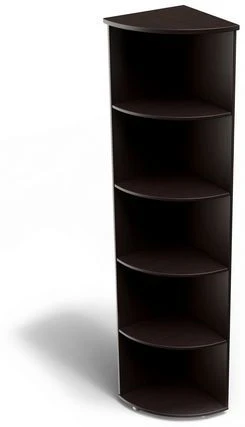 Angular open shelving unit. Perspective
