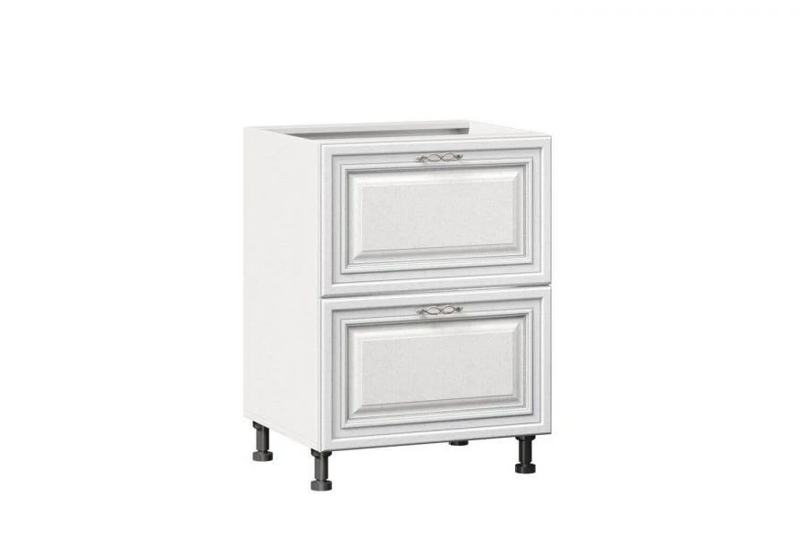 Type 4 LD.270790.000 Kitchen cabinet 600 with 2 drawers (4) LUX (without handle) (White )