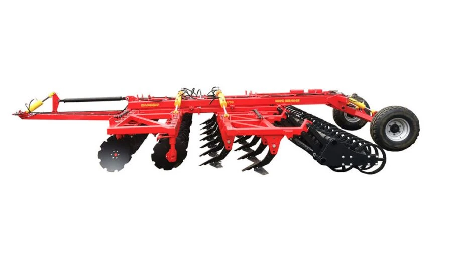 Folding disc harrow (Discocisel) with bearing unit behind the disc Wolverine series BADCHS model BADCH-6x4
