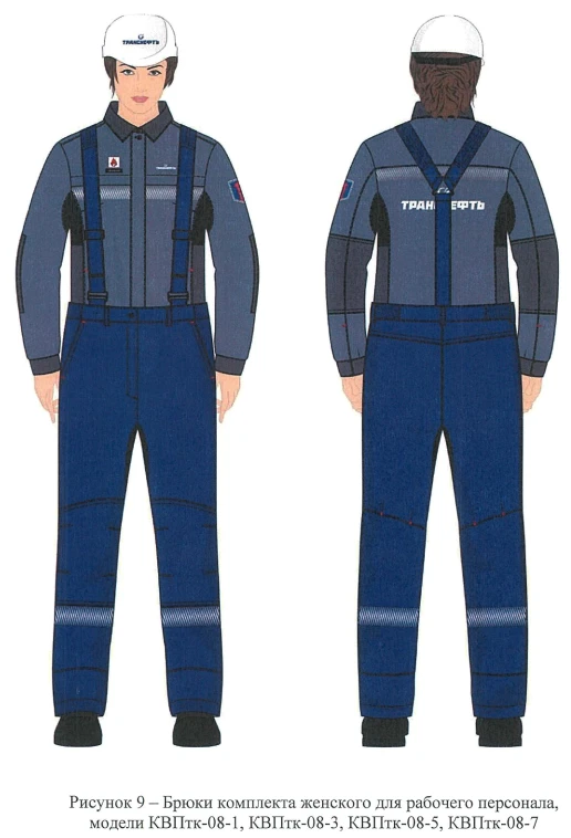 Women's set (jacket, trousers) for employees of the organisations of the Transneft system for protection against elevated temper