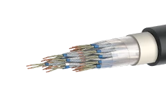 Ship communication cable of fire-resistant SSPCEVng(A)-FRHF grade with silane-cross-linked polyethylene insulation, with shielde