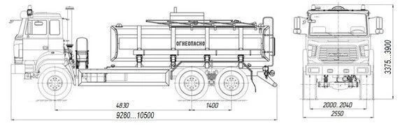 Tank truck for methanol transportation ACM 4680L1-50 on URAL 4320-4951-78, 4320-4951-80, 4320-4951-82 chassis.