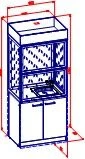 Demonstration fume cupboard (panoramic). (School furniture brand "Interior" series "TDI School")