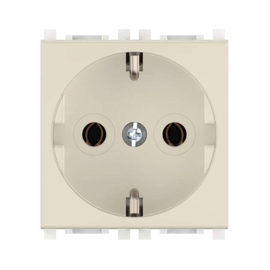 CADUCEUS ALING Experience flush-mounted earthed socket without blinds 16A, 250V~, 2M, beige, art. 74101.9