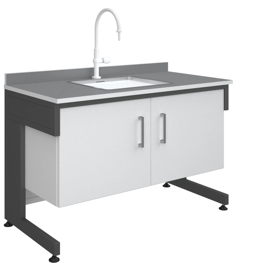 Demonstration table with sink