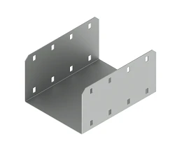 Connecting bracket reinforced SL 000x000, with overall dimensions from 150x150x200 mm to 600x105x200 mm, thickness 1.5 mm, steel