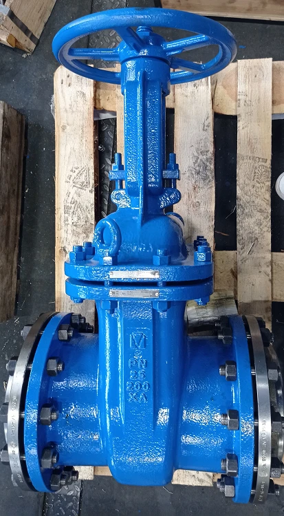 Steel wedge gate valve with sliding spindle and handwheel RN 2,5 MPa DN 200