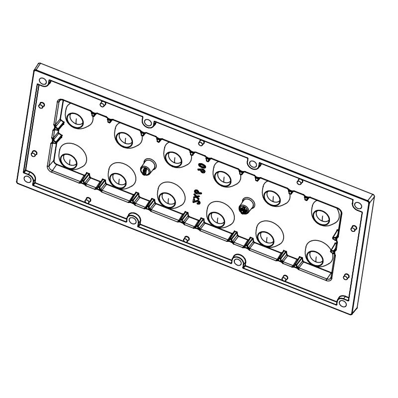 Lens for LED luminaires AMT-HB-173x70-5050(12)-90-PC
