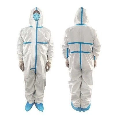 Medical protective coverall of disposable nonwoven material, in variants of execution