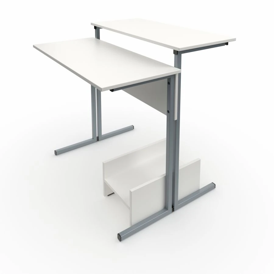 Computer desk on metal frame