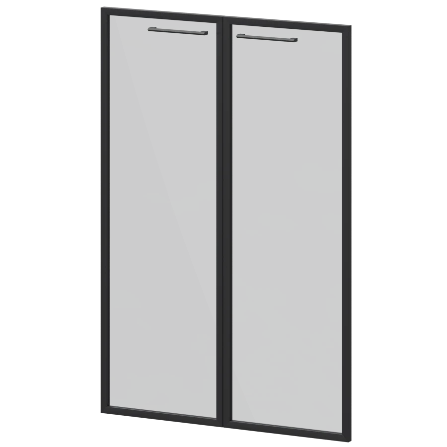 Glass doors in aluminium frame KZF-38RS (set of 2 pcs.)