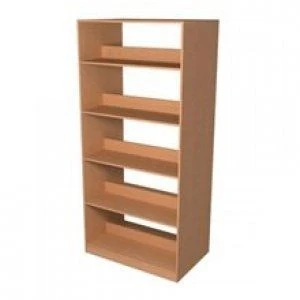Two-sided library shelving unit