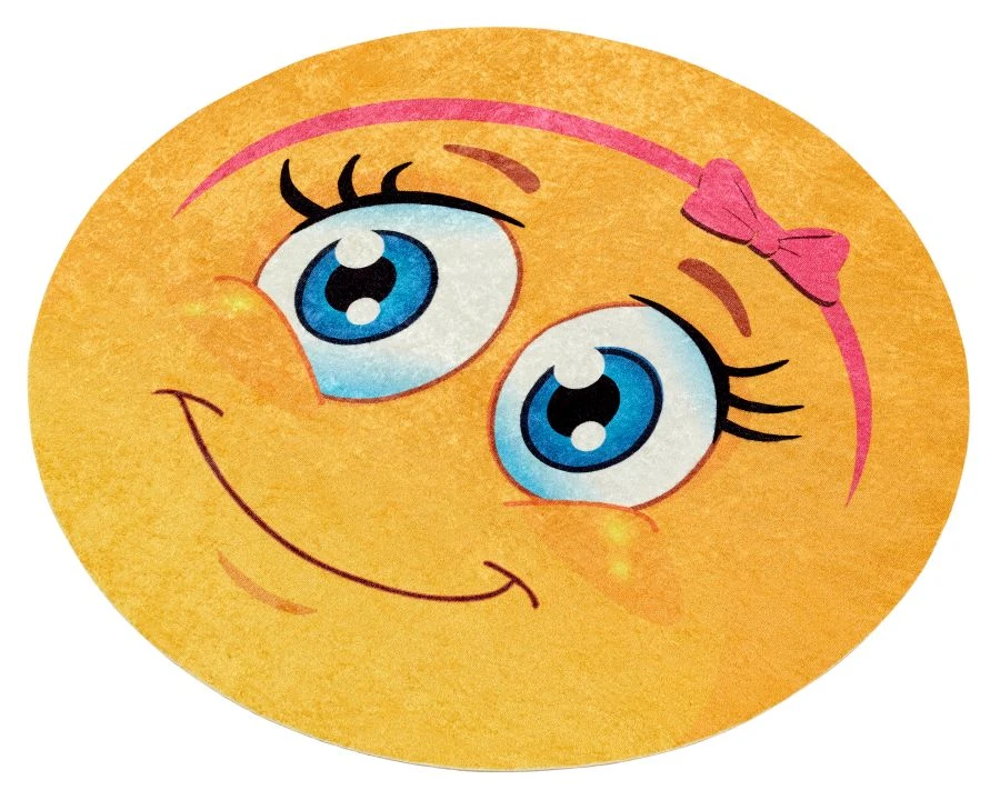 SHAHINTEX SILK PHOTOPRINT rug (14) "Smile Girl" d-61 (round)