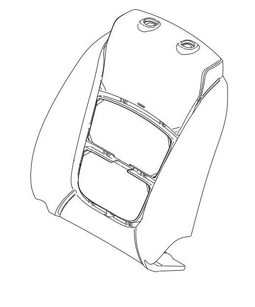 Front seat backrest standard. 1313601
