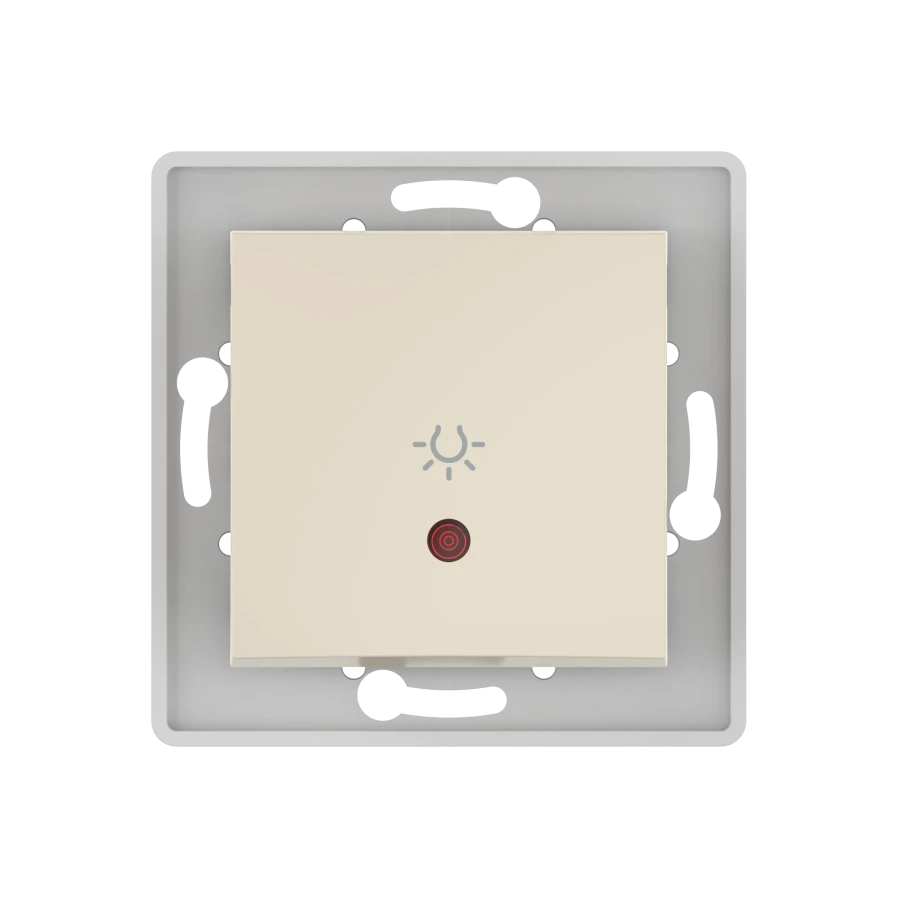 CADUCEUS ALING PRESTIGE Flush-mounted push-button light switch with indication 10AX, 250V~, beige, article number 6009I.9