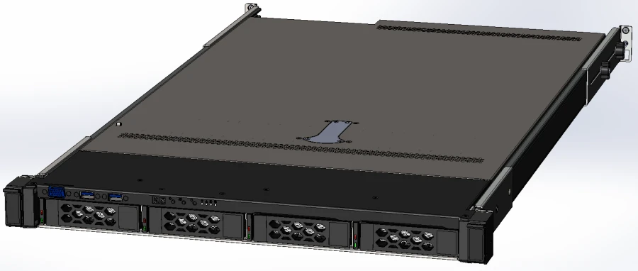 Server Rikor model 1U-Int KDBA.466219.024-05 (server case KDBA.469573.020-02; motherboard KDBA.469555.013; backplane KDBA.4672; 