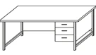 Utility table with hanging cabinet SP-3