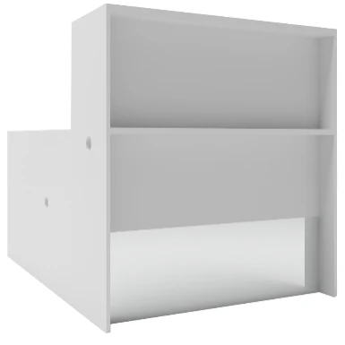 Universal barrier 1100 with rounded table top (left) MOPS, marking "MS FURNITURE"
