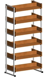 Shelving unit with metal frame. Standard