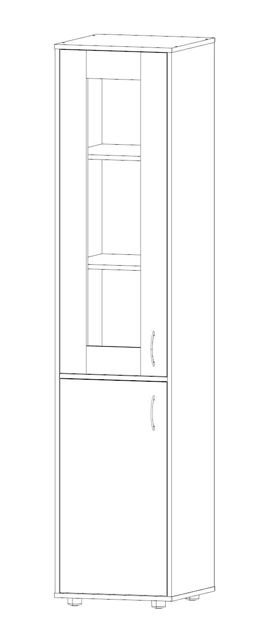 Narrow cupboard with glass