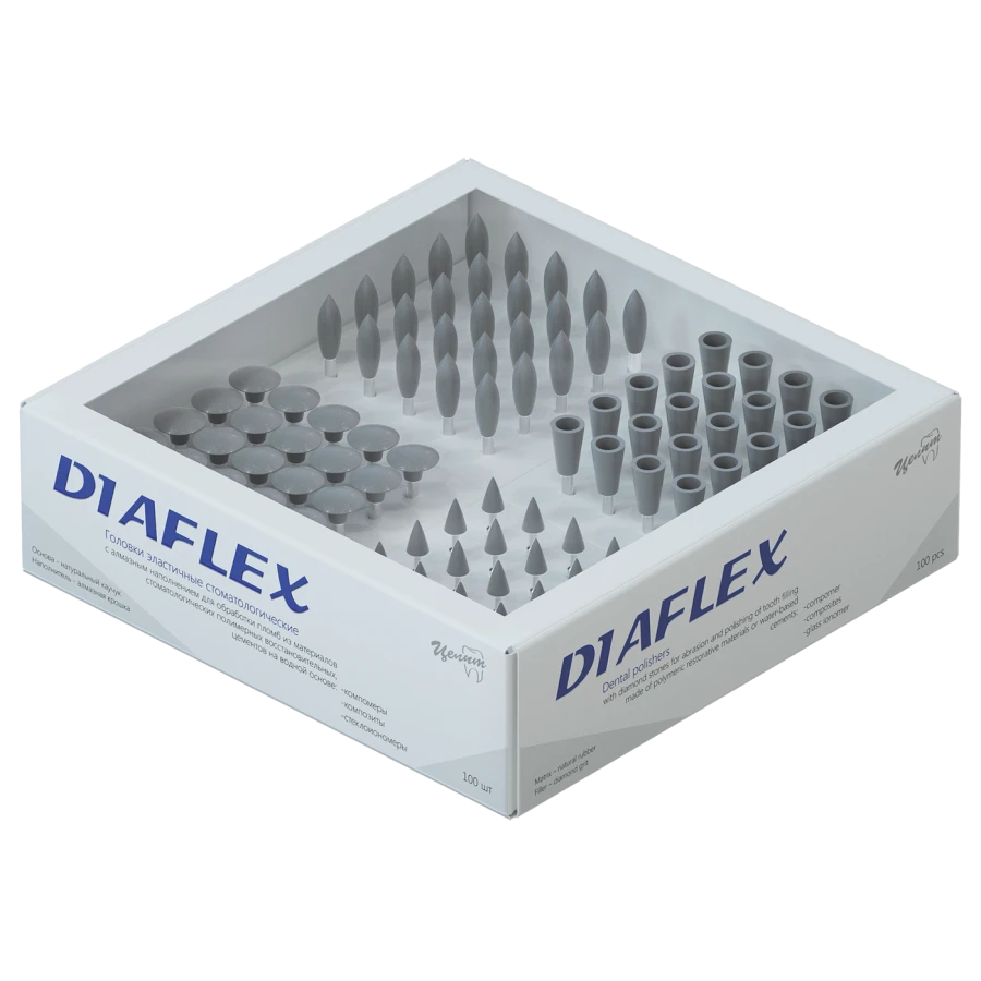 DIAFLEX diamond filled elastic dental heads, 100 piece set, pre-treatment, any shape C
