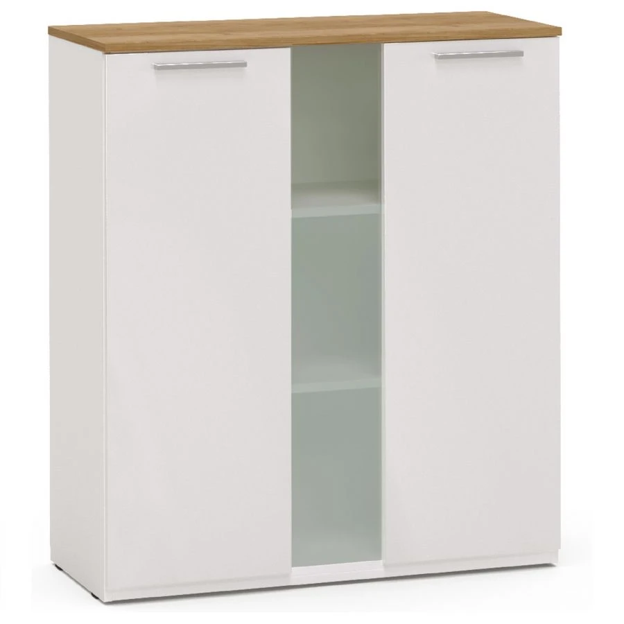 KD6 2-door chest of drawers with glass from the set of cabinet furniture "ALTEA".