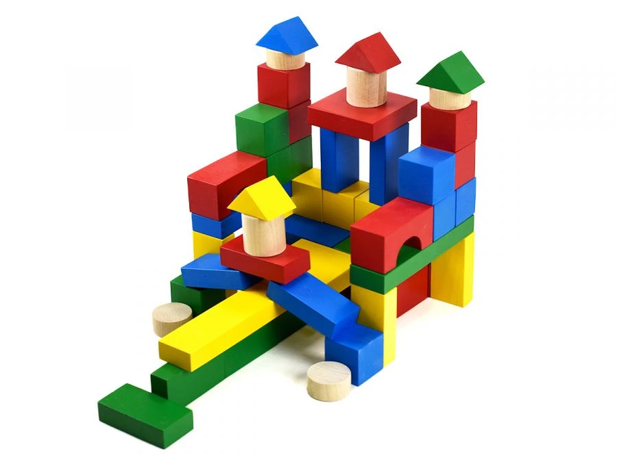 Children's tabletop wooden construction set BIRTH TO SCHOOL - 52 elements
