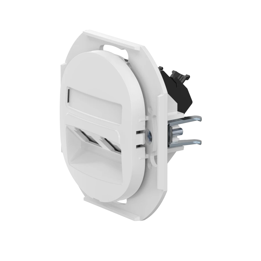 CADUCEUS ALING EON Flush-mounted double computer socket with Keystone RJ45 8P8C cat.5e UTP modules, white, art. no. E614.0 (