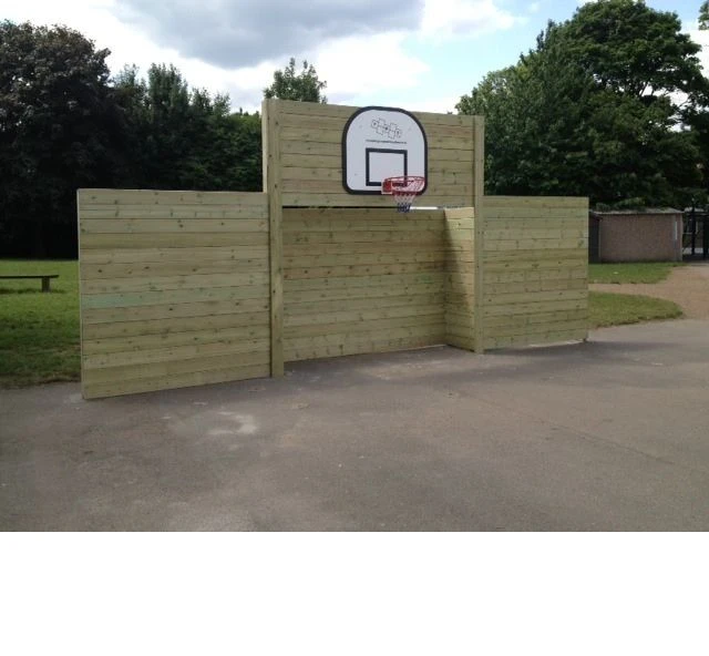 Football goal with basketball board