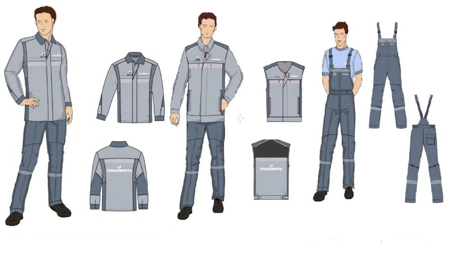 Men's sets for ITR (jacket-shirt, waistcoat, dungaree) special for employees of the organisations of the system "Transneft" dl