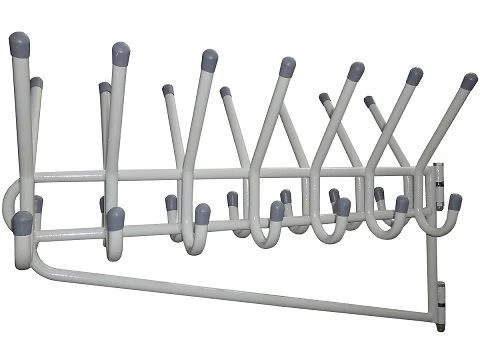 Wall rack with swivelling mechanisms