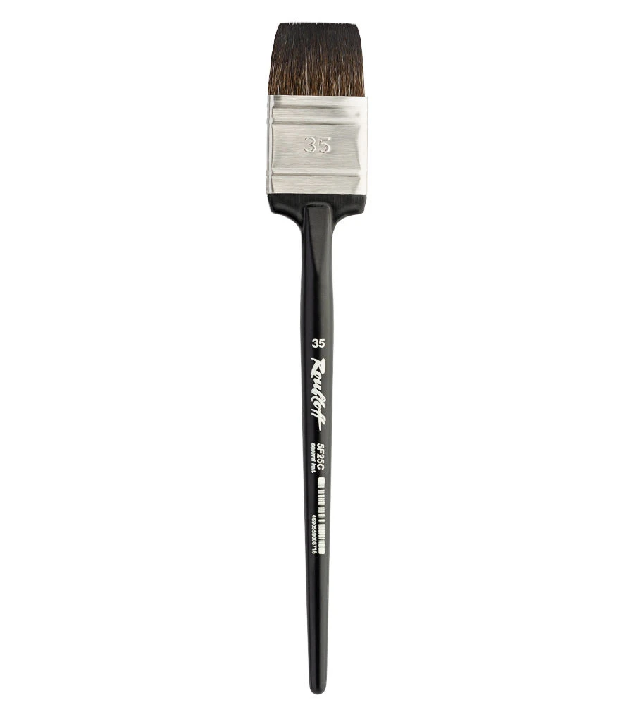 Synthetic pile flat flute art brush