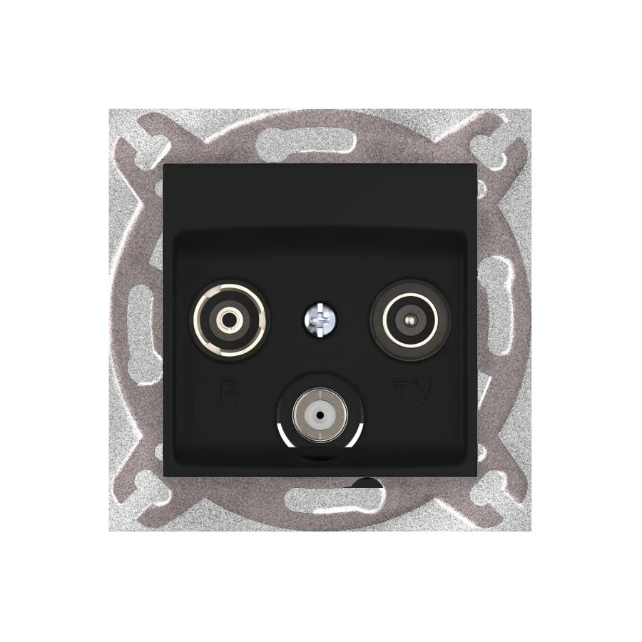 CADUCEUS ALING PRESTIGE Flush-mounted aerial TV/FM/SAT socket, black (soft touch), Art. 6012S.?1 (mechanism)