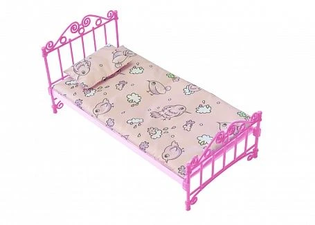 Crib with bed linen. n/a