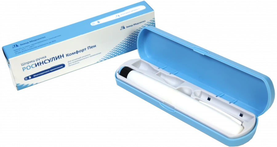 Syringe-pen ROSINSULIN ComfortPen for injection of medicines with/without cartridge.