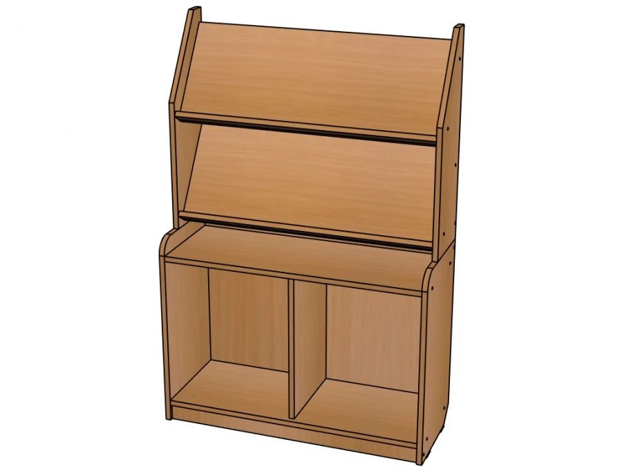 1-sided bookcase with drawer, 2 shelves/ SZh129