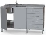 Metal cabinet with sink "KSm/nj 1-6 / r- i/s"