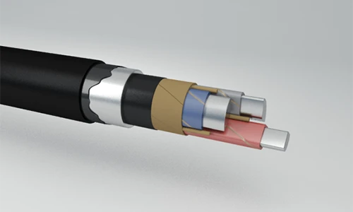Power cables with aluminium conductors with paper insulation impregnated with non-flowing compound, lead sheathed, at voltage
