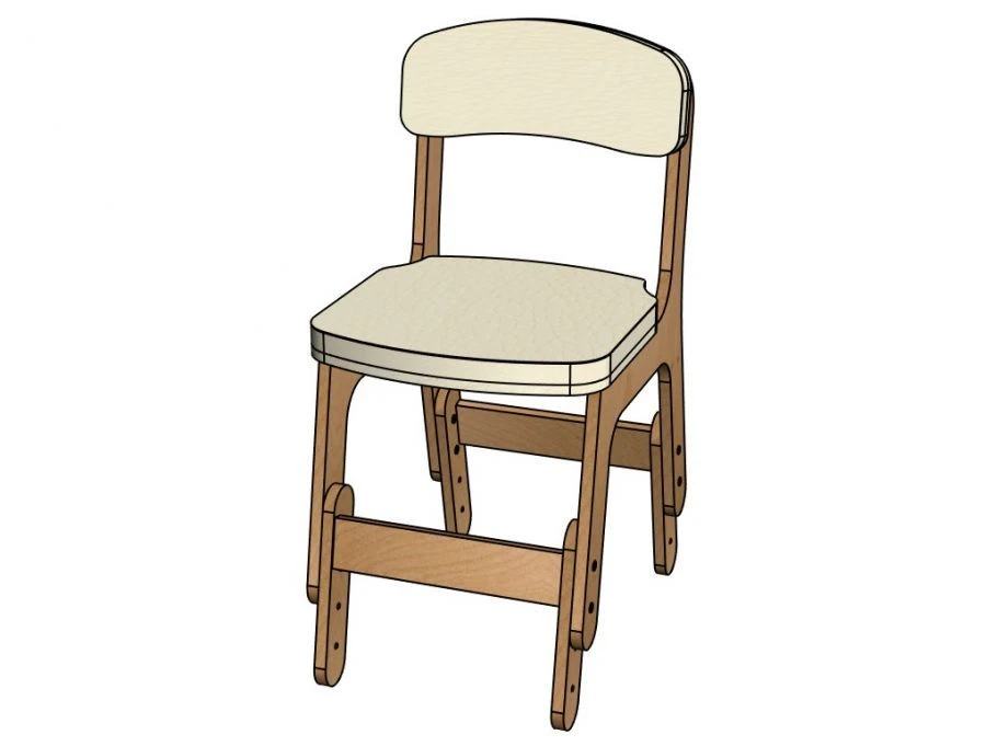 Stool ''Classic'' No.1, adjustable semi-upholstered (seat+back)/ StD20
