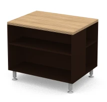 Office equipment cabinet on panel frame and supports