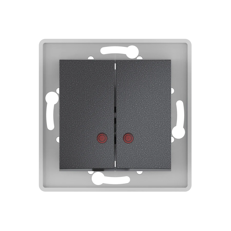CADUCEUS ALING PRESTIGE Flush-mounted two-way switch with indication 10AX, 250V~, graphite, article no. 6026.2