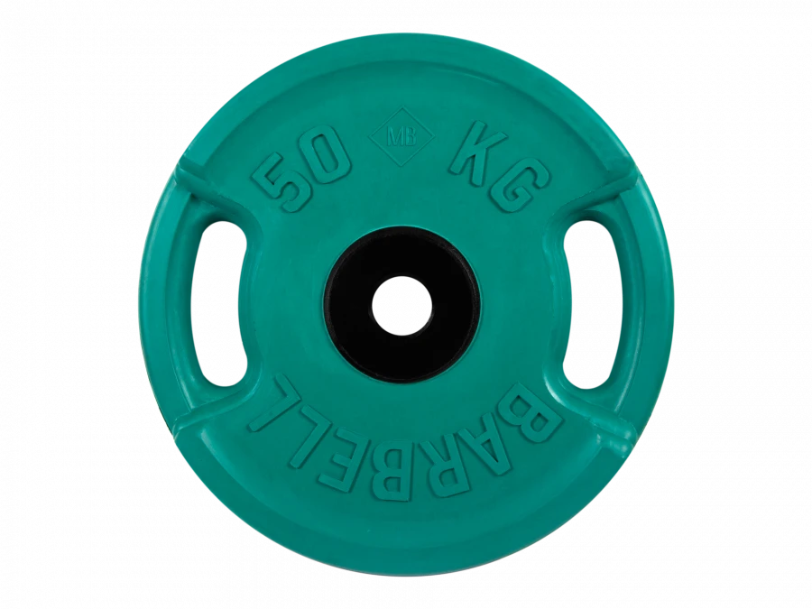 MB-RlTS-50 rubber disc "Euro-Classic" with handles, green, 51 mm, 50 kg
