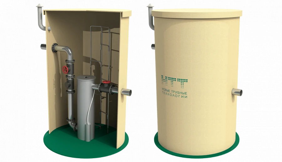 Installation for disinfection of treated wastewater made of composite material according to "NTT" technology